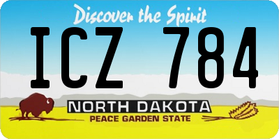 ND license plate ICZ784