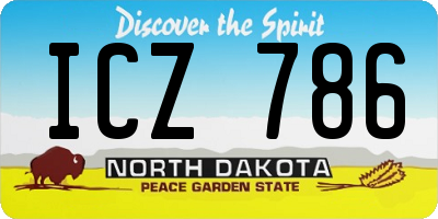 ND license plate ICZ786
