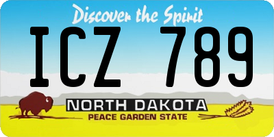 ND license plate ICZ789