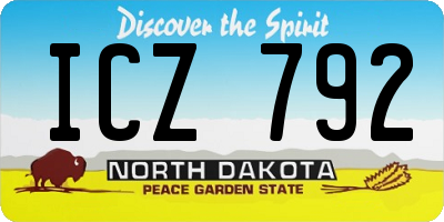 ND license plate ICZ792