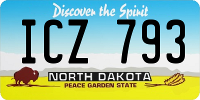 ND license plate ICZ793
