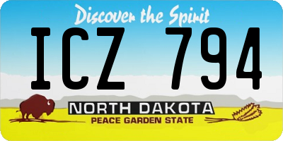 ND license plate ICZ794