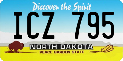 ND license plate ICZ795