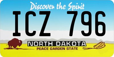 ND license plate ICZ796