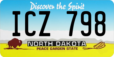 ND license plate ICZ798
