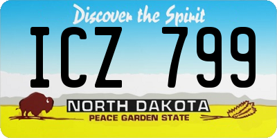 ND license plate ICZ799