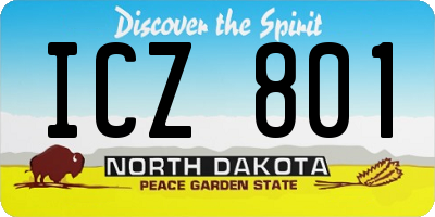 ND license plate ICZ801
