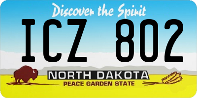 ND license plate ICZ802