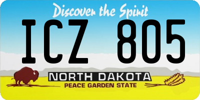 ND license plate ICZ805