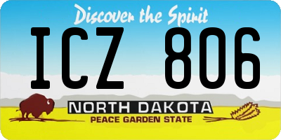 ND license plate ICZ806