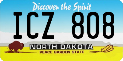 ND license plate ICZ808