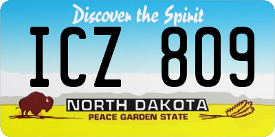 ND license plate ICZ809