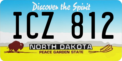 ND license plate ICZ812