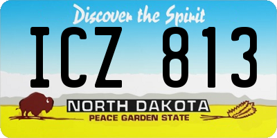 ND license plate ICZ813