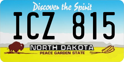 ND license plate ICZ815