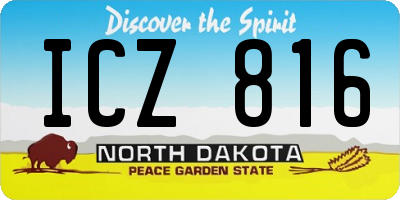 ND license plate ICZ816