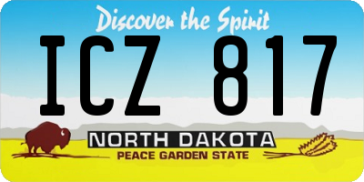 ND license plate ICZ817
