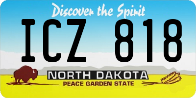 ND license plate ICZ818