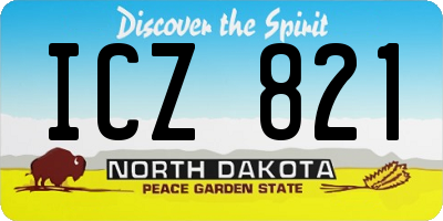 ND license plate ICZ821