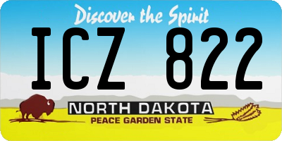 ND license plate ICZ822