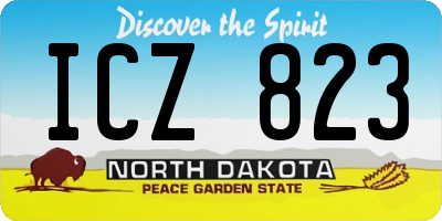 ND license plate ICZ823