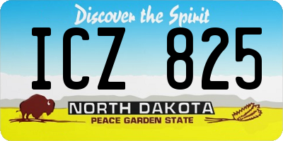 ND license plate ICZ825