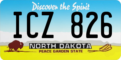 ND license plate ICZ826