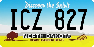 ND license plate ICZ827