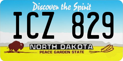 ND license plate ICZ829