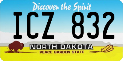 ND license plate ICZ832