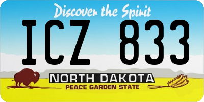 ND license plate ICZ833