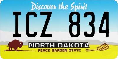 ND license plate ICZ834
