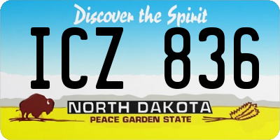 ND license plate ICZ836