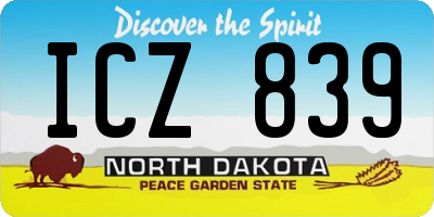 ND license plate ICZ839