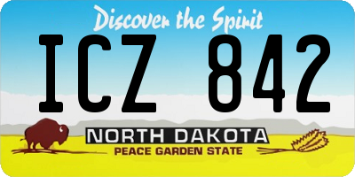 ND license plate ICZ842