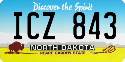 ND license plate ICZ843