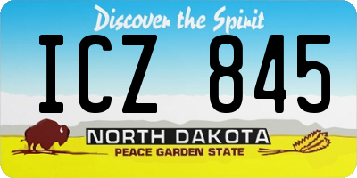 ND license plate ICZ845