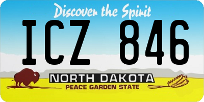 ND license plate ICZ846