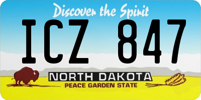ND license plate ICZ847