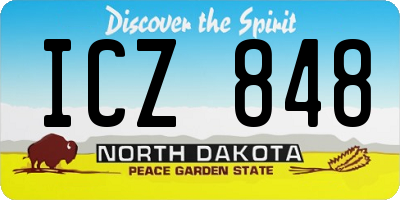 ND license plate ICZ848
