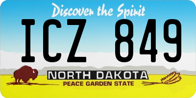 ND license plate ICZ849