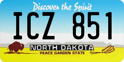 ND license plate ICZ851