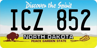 ND license plate ICZ852
