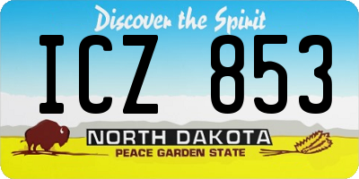 ND license plate ICZ853