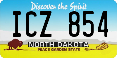 ND license plate ICZ854