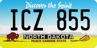 ND license plate ICZ855