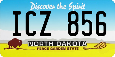 ND license plate ICZ856