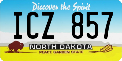 ND license plate ICZ857