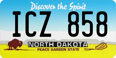 ND license plate ICZ858