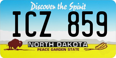 ND license plate ICZ859